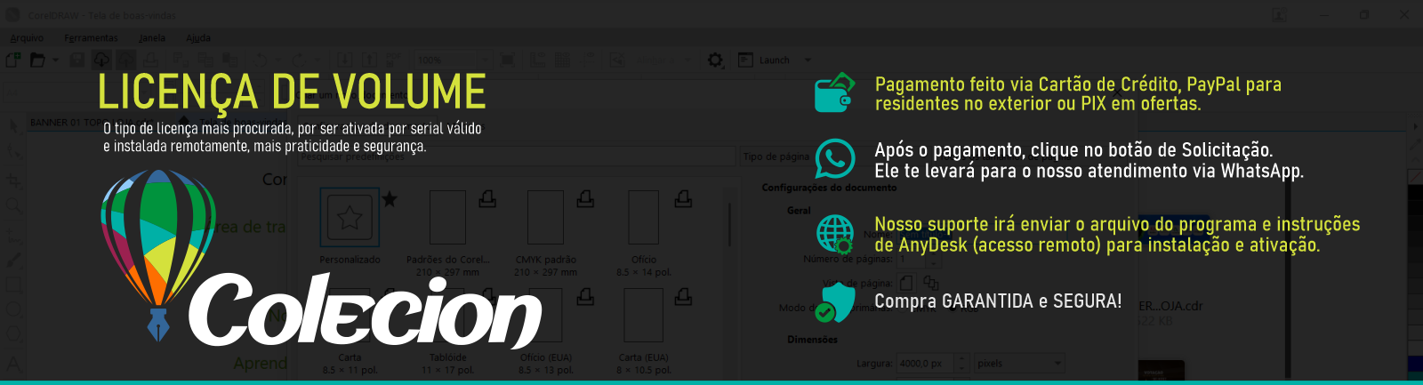 CorelDRAW 2026 LICENÇA VITALÍCIA - Loja de softwares Colecion Web Solutions – CorelDraw, Adobe entre outros, soluções digitais completas: criação de sites, sistemas de delivery, catálogos online e gestão empresarial.
