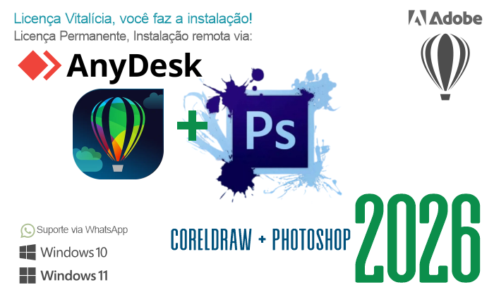 CorelDRAW 2026 e Adobe Photoshop 2026 LICENÇA VITALÍCIA - Loja de softwares Colecion Web Solutions – CorelDraw, Adobe entre outros, soluções digitais completas: criação de sites, sistemas de delivery, catálogos online e gestão empresarial.