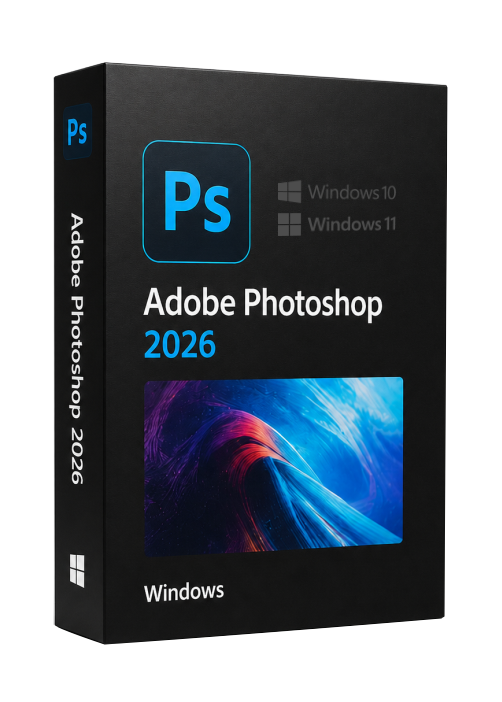 Garanta o Adobe Photoshop 2026 com licença vitalícia e crie sem mensalidades. Ideal para designers, ilustradores e profissionais de marketing que buscam a melhor ferramenta de design vetorial.